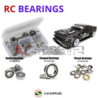 Representative image of an RCScrewZ rubber-sealed bearing kit for Team Associated Apex2 Hoonicorn 1/10 4WD (30124, ASC30124); exact bearing sizes and quantities vary by RC model.