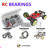 Representative image of an RCScrewZ rubber-sealed bearing kit for Team Associated RC8T4e 1/8 4WD Truggy (80948); exact bearing sizes and quantities vary by RC model.