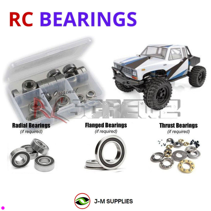 Representative image of an RCScrewZ rubber-sealed bearing kit for Team Associated CR12 Tioga 1/12 4WD Rock Crawler (40006); exact bearing sizes and quantities vary by RC model.