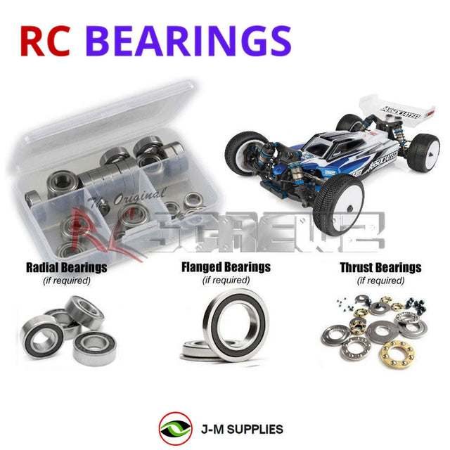 RCScrewZ Rubber Shielded Bearing Kit asc141r for Team Associated RC10B74.2 CE Team Kit 1/10 Electric 4WD Off-Road Buggy (#90044, #ASC90044) | SET