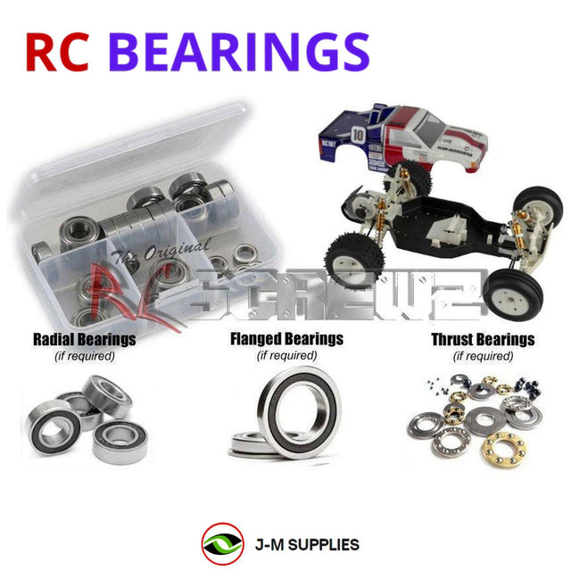 RCScrewZ Rubber Shielded Bearing Kit asc144r for Team Associated RC10T Classic Kit 1/10 Electric 2WD Off-Road Stadium Truck (#7002) | SET