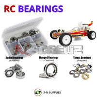 Representative image of an RCScrewZ rubber-sealed bearing kit for Team Associated RC10 Gold Edition 1/10 2WD Buggy (6034); exact bearing sizes and quantities vary by RC model.