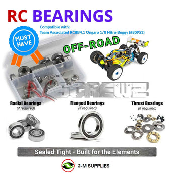 J-M SUPPLIES RC Parts Store - RCScrewZ Rubber Shielded Bearing Kit asc149r for Team Associated RC8B4.1 Ongaro Team Kit 1/8 Nitro 4WD Off-Road Buggy (#80953) | UPG