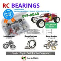 Representative image of an RCScrewZ rubber-sealed bearing kit for Team Associated RC10GT Classic 1/10 Nitro Truck (7066); exact bearing sizes and quantities vary by RC model.