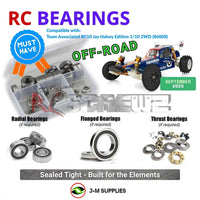 Representative image of an RCScrewZ rubber-sealed bearing kit for Team Associated RC10 Jay Halsey 1/10 Buggy (6008, ASC6008); exact bearing sizes and quantities vary by RC model.