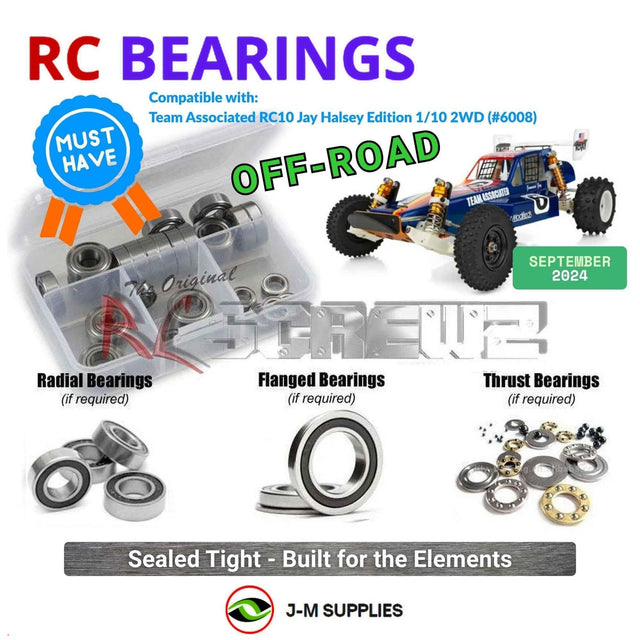 RCScrewZ Rubber Shielded Bearing Kit asc157r for Team Associated RC10 Jay Halsey Edition Kit 1/10 Electric 2WD Off-Road Buggy (#6008, #ASC6008) | SET