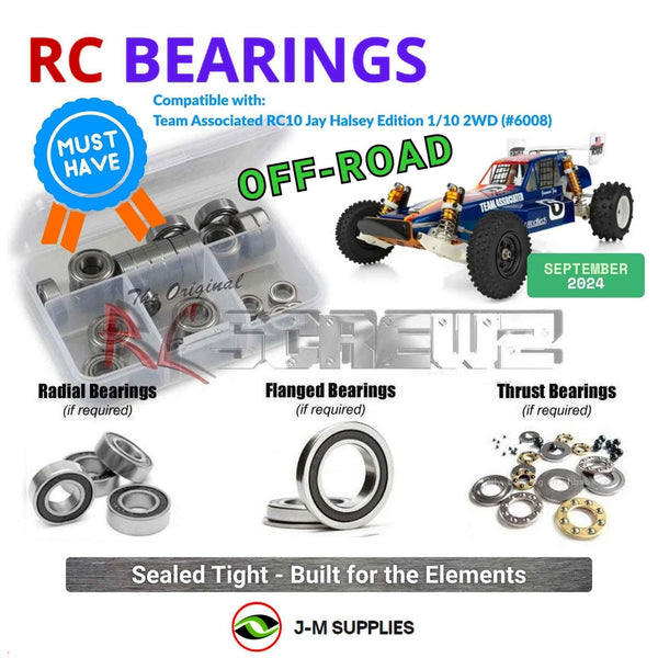 J-M SUPPLIES RC Parts Store - RCScrewZ Rubber Shielded Bearing Kit asc157r for Team Associated RC10 Jay Halsey Edition Kit 1/10 Electric 2WD Off-Road Buggy (#6008, #ASC6008) | UPG
