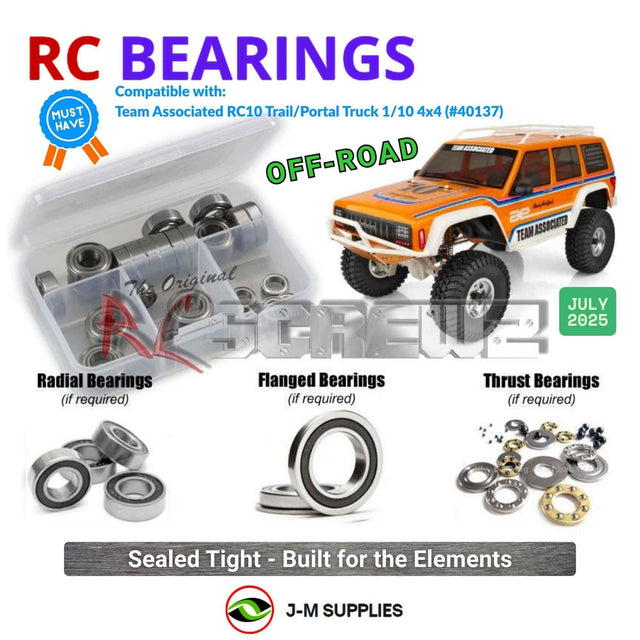 RCScrewZ Rubber Shielded Bearing Kit asc158r for Team Associated RC10 Trail Truck Portal Kit 1/10 Electric 4WD Off-Road Rock Crawler (#40137, #ASC40137) | SET
