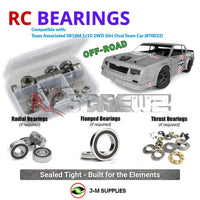 Representative image of an RCScrewZ rubber-sealed bearing kit for Team Associated SR10M Oval 1/10 2WD Dirt Oval (70032, ASC70032); exact bearing sizes and quantities vary by RC model.