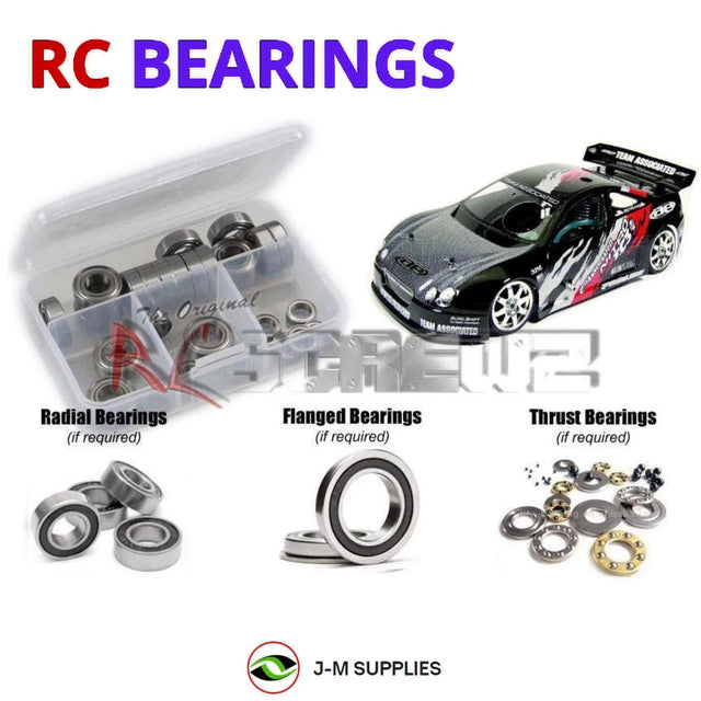 RCScrewZ Rubber Shielded Bearing Kit ass002r for Team Associated Nitro TC3 / NTC3 RTR & Factory Team 1/10 Nitro 4WD On-Road Touring Car (#2034, #2035) | SET