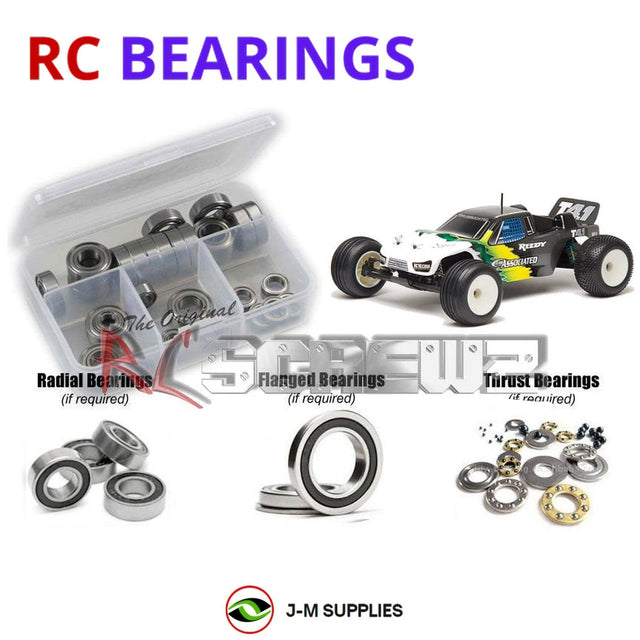 RCScrewZ Rubber Shielded Bearing Kit ass015r for Team Associated RC10T4 / T4 / T4.1 / RTR 1/10 Electric 2WD Off-Road Stadium Truck (#7021, #7036) | SET