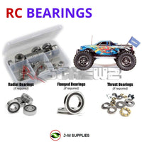 Representative image of an RCScrewZ rubber-sealed bearing kit for Team Associated MGT 4.60 SE 1/8 Nitro MT (ASC20501, 20501); exact bearing sizes and quantities vary by RC model.