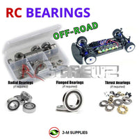 Representative image of an RCScrewZ rubber-sealed bearing kit for Team Associated RC10TC4 1/10 4WD TC (30100, 30110); exact bearing sizes and quantities vary by RC model.