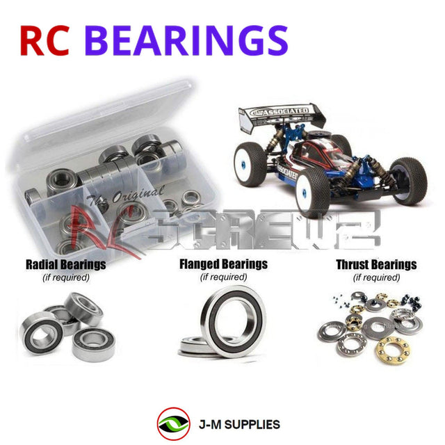 RCScrewZ Rubber Shielded Bearing Kit ass027r for Team Associated RC8 / RC8B Factory Team Kit 1/8 Nitro 4WD Off-Road Buggy (#80902) | SET