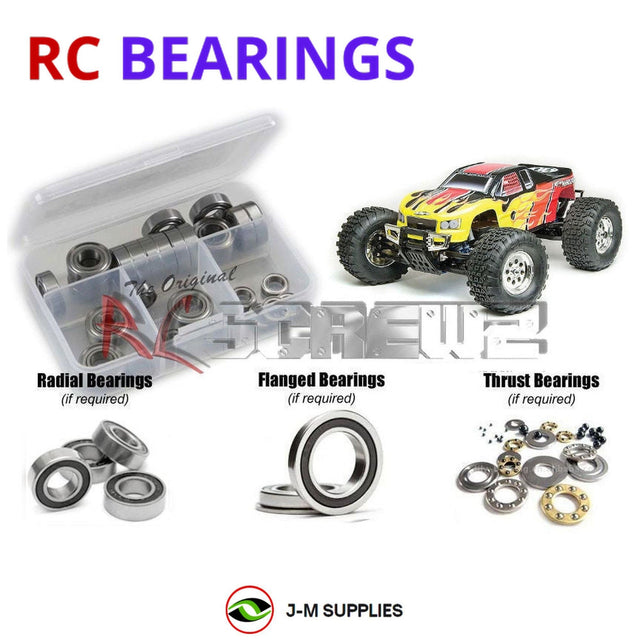 RCScrewZ Rubber Shielded Bearing Kit ass029r for Team Associated Monster GT / MGT 8.0 RTR 1/8 Nitro 4WD Off-Road Monster Truck (#ASC20502, #20502) | SET