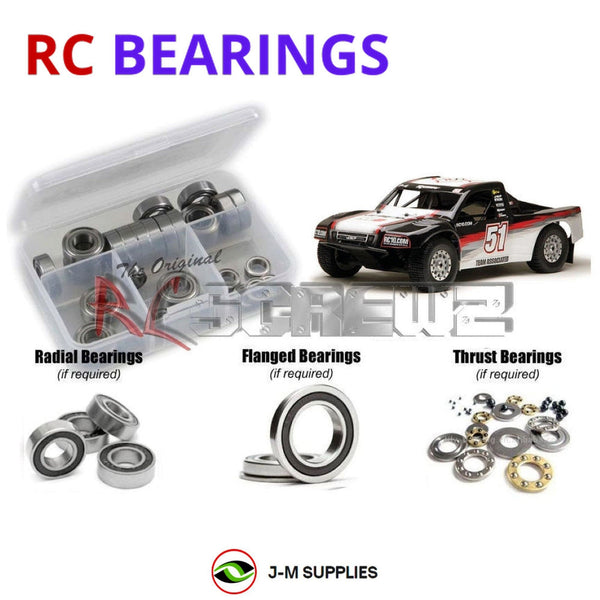 Representative image of an RCScrewZ rubber-sealed bearing kit for Team Associated SC8e Kit RTR 1/8 Electric 4WD (80931, 80932); exact bearing sizes and quantities vary by RC model.