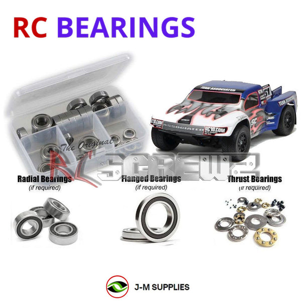 J-M SUPPLIES RC Parts Store - RCScrewZ Rubber Shielded Bearing Kit ass038r for Team Associated SC10 / SC10.2 1/10 Electric 2WD Off-Road Short Course Truck (#7038) | SET