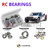 Representative image of an RCScrewZ rubber-sealed bearing kit for Team Associated SC10 1/10 Electric 2WD SCT (7027); exact bearing sizes and quantities vary by RC model.