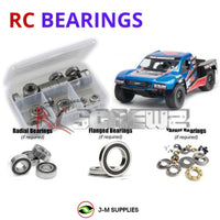 Representative image of an RCScrewZ rubber-sealed bearing kit for Team Associated SC10GT RTR 1/10 Nitro 2WD SCT (7093); exact bearing sizes and quantities vary by RC model.
