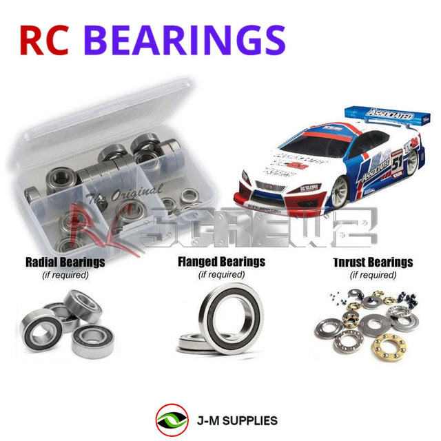RCScrewZ Rubber Shielded Bearing Kit ass058r for Team Associated TC6.2 Factory Team Kit 1/10 Electric 4WD On-Road Touring Car (#ASC30109, #30109) | SET