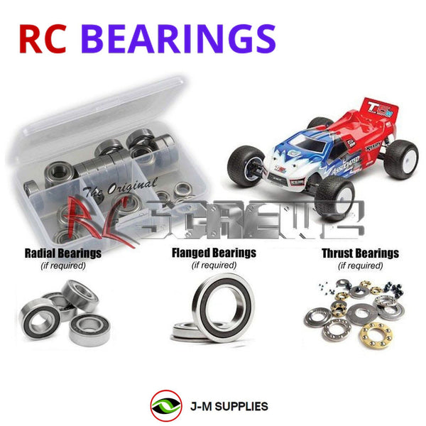 Representative image of an RCScrewZ rubber-sealed bearing kit for Team Associated RC10T5M Team 1/10 2WD Truck (70001); exact bearing sizes and quantities vary by RC model.
