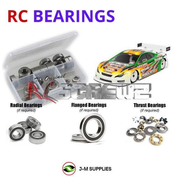 Representative image of an RCScrewZ rubber-sealed bearing kit for Team Associated TC7 FT 1/10 4WD Touring Car (30120); exact bearing sizes and quantities vary by RC model.