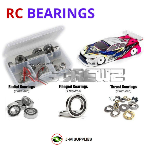 Representative image of an RCScrewZ rubber-sealed bearing kit for Team Associated TC7.1 FT 1/10 4WD Touring Car (30121); exact bearing sizes and quantities vary by RC model.