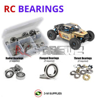 Representative image of an RCScrewZ rubber-sealed bearing kit for Team Associated Nomad DB8 1/8 4WD Desert Buggy (80941); exact bearing sizes and quantities vary by RC model.