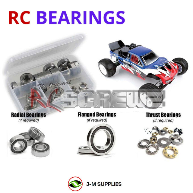 RCScrewZ Rubber Shielded Bearing Kit ass093r for Team Associated RC10T4.3 RTR 1/10 Electric 2WD Off-Road Stadium Truck (#7058) | SET