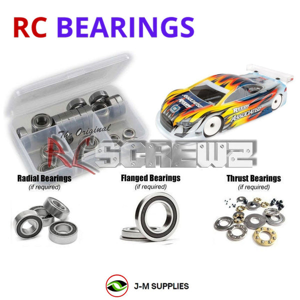 Representative image of an RCScrewZ rubber-sealed bearing kit for Team Associated TC7.2 FT 1/10 Electric 4WD Touring (30122); exact bearing sizes and quantities vary by RC model.