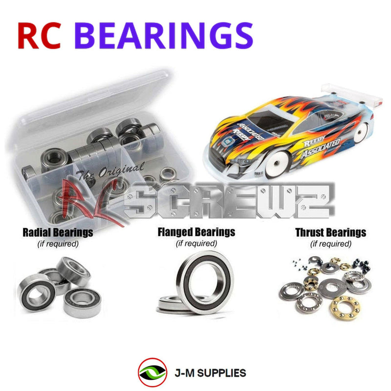 Representative image of an RCScrewZ rubber-sealed bearing kit for Team Associated TC7.2 FT 1/10 Electric 4WD Touring (30122); exact bearing sizes and quantities vary by RC model.