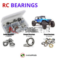 Representative image of an RCScrewZ rubber-sealed bearing kit for Axial Wraith Poison Spyder 1/10 4WD Rock Racer (90031); exact bearing sizes and quantities vary by RC model.