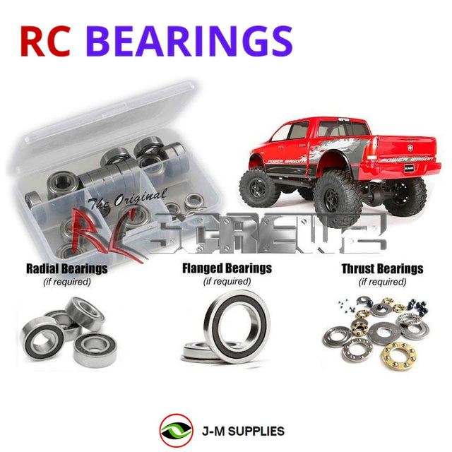 RCScrewZ Rubber Shielded Bearing Kit axi015r for Axial Racing SCX10 Ram Power Wagon Pickup 1/10 Electric 4WD Rock Crawler Trail Truck (#90037 / AX90037 / AXI90037) | SET