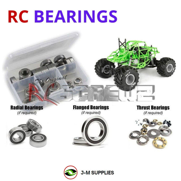 J-M SUPPLIES - RCScrewZ Rubber Shielded Bearing Kit axi024r for Axial SMT10 Grave Digger (#90055) | PRO - 