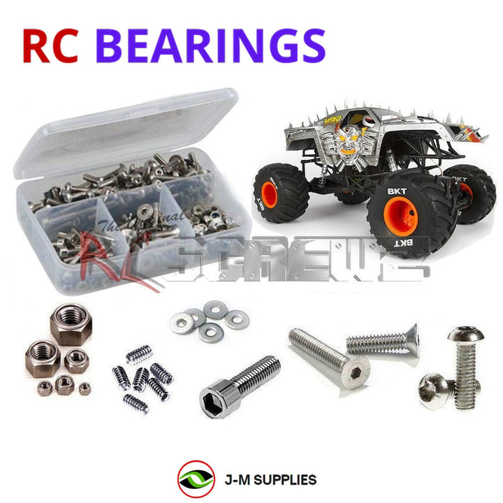 Representative image of an RCScrewZ rubber-sealed bearing kit for Axial SMT10 MAX-D 1/10 Electric 4WD Monster Truck (90057); exact bearing sizes and quantities vary by RC model.