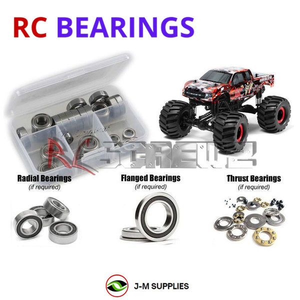 Representative image of an RCScrewZ rubber-sealed bearing kit for CEN Racing HL150 1/10 Solid Axle RTR Monster Truck (#8965); exact bearing sizes and quantities vary by RC model.