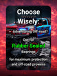 Infographic: 'Choose Wisely for Off-Road Adventuring' – Recommends Rubber Sealed Bearings for maximum protection and enhanced off-road performance in RC vehicles - cor013r