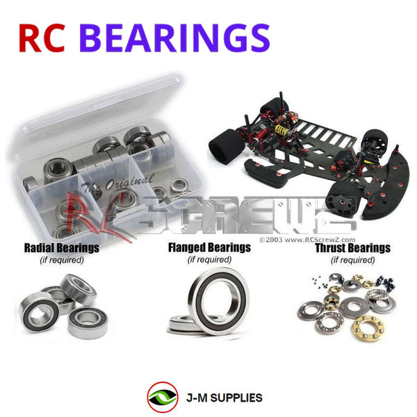 J-M SUPPLIES - RCScrewZ Rubber Shielded Bearing Kit crc010r for CRC BattleAxe 2.0 RT Oval #1900 RC Car | SET - 
