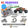J-M SUPPLIES - RCScrewZ Rubber Shielded Bearing Kit dur020r for Duratrax Warhead EVO 1/8 Nitro RC Truck | UPG - 