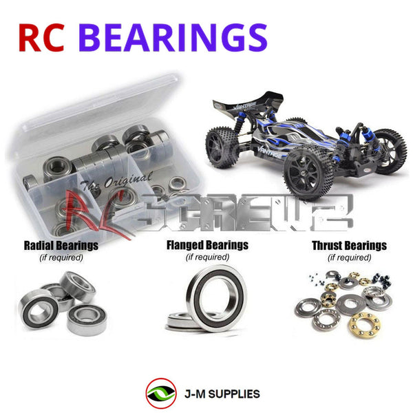 J-M SUPPLIES - RCScrewZ Rubber Shielded Bearing Kit ftx010r for FTX Vantage 4wd #5532 RC Car | SET - 