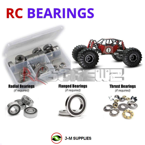 Representative image of an RCScrewZ rubber-sealed bearing kit for GMade R1 Rock Crawler 1/10th Electric Rock Buggy #GM51000​; exact bearing sizes and quantities vary by RC model.