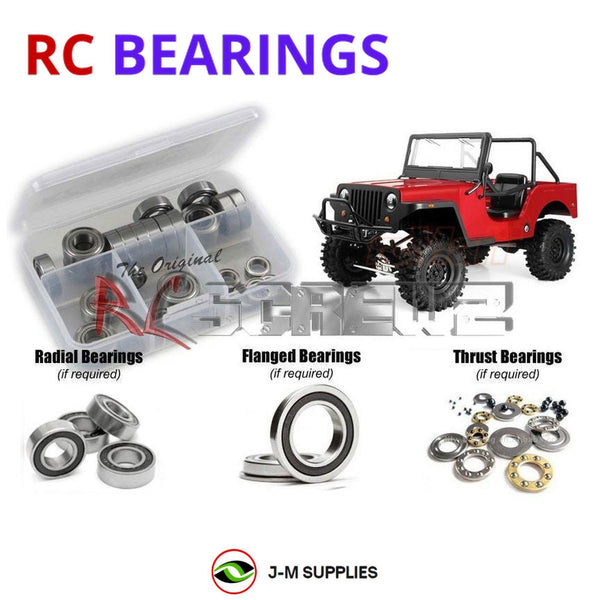 Representative image of an RCScrewZ rubber-sealed bearing kit for GMade Sawback 4LS #GM5500; exact bearing sizes and quantities vary by RC model.