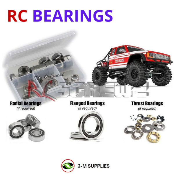 Representative image of an RCScrewZ rubber-sealed bearing kit for GMade GS02 BOM 4wd #GM57000; exact bearing sizes and quantities vary by RC model.