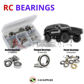 Representative image of an RCScrewZ rubber-sealed bearing kit for GMade GS02F Buffalo #GM57012; exact bearing sizes and quantities vary by RC model.