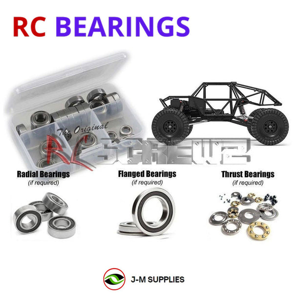 Representative image of an RCScrewZ rubber-sealed bearing kit for GMade GR01 GOM 1/10 Electric 4WD Rock Crawler (#GM56000); exact bearing sizes and quantities vary by RC model.