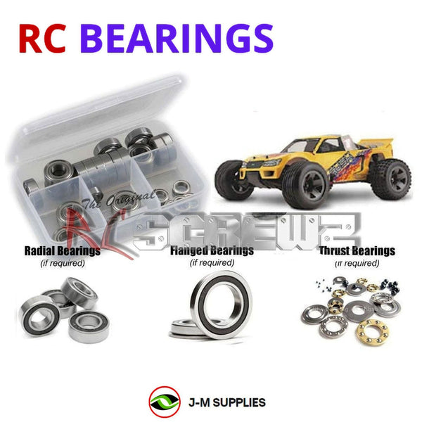 Representative image of an RCScrewZ rubber-sealed bearing kit for HPI Racing Nitro Rush 1/10 Nitro 2WD Stadium Truck (560, 564); exact bearing sizes and quantities vary by RC model.