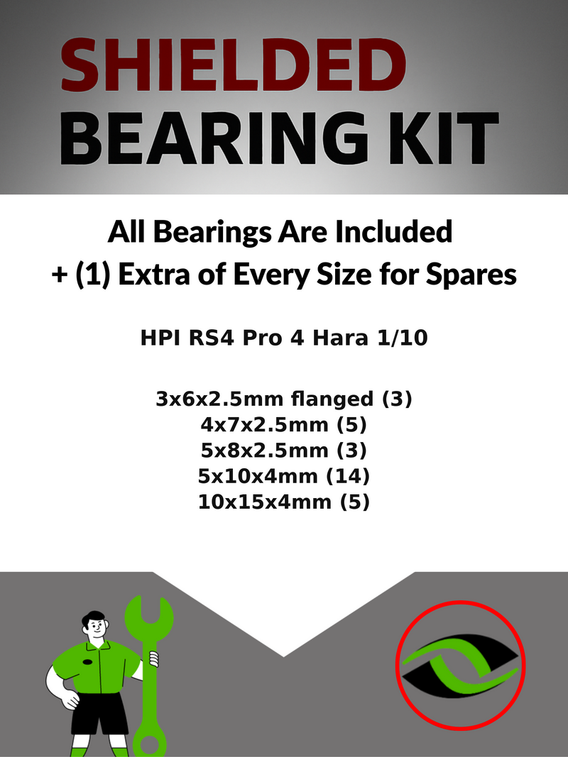 Upgrade Your RC Car with Rubber Shielded Bearings for HPI RS4 Pro 4 Hara 1/10 | hpi011r - High Performance Upgrade | Durable & Reliable - by J-M SUPPLIES