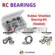 Representative image of an RCScrewZ rubber-sealed bearing kit for HPI Racing Mini RS4 1/10 Electric 4WD Touring Car; exact bearing sizes and quantities vary by RC model.