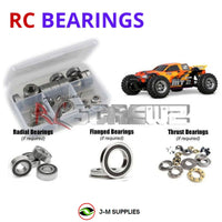 Representative image of an RCScrewZ rubber-sealed bearing kit for HPI Racing MT2 / EVO .18 Nitro 1/10 4WD Stadium (10401, 10402); exact bearing sizes and quantities vary by RC model.