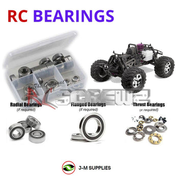 Representative image of an RCScrewZ rubber-sealed bearing kit for HPI Savage X SS 1/8 Nitro 4WD Monster Truck (861); exact bearing sizes and quantities vary by RC model.